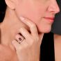 Estate Fancy Diamond 6.18cts Ruby 18K Gold Cabochon Cocktail Ring |Dover Jewelry|