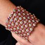 Estate Designer Paolo Costagli Sapphire Diamond 18K Pink Gold Wide Cuff Bracelet |Dover Jewelry|