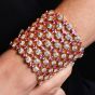 Estate Designer Paolo Costagli Sapphire Diamond 18K Pink Gold Statement Cuff Bracelet|Dover Jewelry|