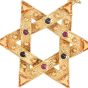 Estate Multi Gemstone 18K Gold Large Star Of David Pendant|Dover Jewelry|