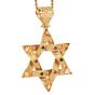 Estate Multi Gemstone 18K Gold Large Star Of David Pendant|Dover Jewelry|