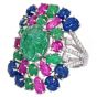 Estate Tutti Frutti 18K Gold Carved Floral Cocktail Ring|Dover Jewelry|