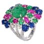 Estate Tutti Frutti 18K Gold Carved Floral Cocktail Ring|Dover Jewelry|