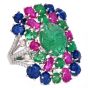 Estate Tutti Frutti 18K Gold Carved Floral Cocktail Ring|Dover Jewelry|