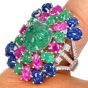 Estate Tutti Frutti 18K Gold Carved Floral Cocktail Ring|Dover Jewelry|