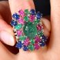 Estate Tutti Frutti 18K Gold Carved Floral Cocktail Ring|Dover Jewelry|