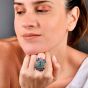Estate Tutti Frutti 18K Gold Carved Floral Cocktail Ring|Dover Jewelry|