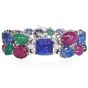 Tutti Frutti 18K Gold 105cts Carved Gemstone Sugarloaf Bracelet