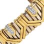 Italian Diamond 18K Gold Statement Wide Tubogas Bracelett||Dover Jewelry|