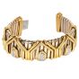 Italian Diamond 18K Gold Statement Wide Tubogas Bracelett||Dover Jewelry|