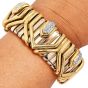Italian Diamond 18K Gold Statement Wide Tubogas Bracelett||Dover Jewelry|