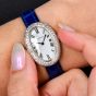 Cartier Baignoire Diamond 18K Gold Iconic Leather Watch|Dover Jewelry|