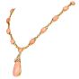Estate La Triomphe Coral Diamond 18K Gold Tear Drop Collar Necklace|Dover Jewelry|