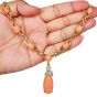 Estate La Triomphe Coral Diamond 18K Gold Tear Drop Collar Necklace|Dover Jewelry|