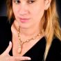 Estate La Triomphe Coral Diamond 18K Gold Tear Drop Collar Necklace|Dover Jewelry|