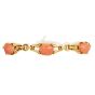  Estate La Triomphe Coral 18K Gold Cabochon Link Bracelet|Dover Jewelry|