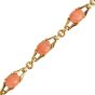  Estate La Triomphe Coral 18K Gold Cabochon Link Bracelet|Dover Jewelry|