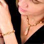  Estate La Triomphe Coral 18K Gold Cabochon Link Bracelet|Dover Jewelry|