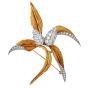 Vintage 6.46cttw Diamond 18K Gold Corn Stalk Flair Brooch|Dover Jewelry|