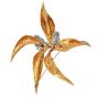 Vintage 6.46cttw Diamond 18K Gold Corn Stalk Flair Brooch|Dover Jewelry|