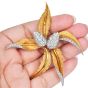 Vintage 6.46cttw Diamond 18K Gold Corn Stalk Flair Brooch|Dover Jewelry|