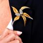Vintage 6.46cttw Diamond 18K Gold Corn Stalk Flair Brooch|Dover Jewelry|