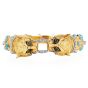 Vintage Turquoise Emerald Diamond 14K Gold Panther Head Bangle |Dover Jewelry|