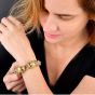 Vintage Turquoise Emerald Diamond 14K Gold Panther Head Bangle |Dover Jewelry|