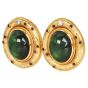 1970S Peridot 18K Gold Cabochon Textured Statement Earrings|Dover Jewelry|