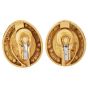 1970S Peridot 18K Gold Cabochon Textured Statement Earrings|Dover Jewelry|