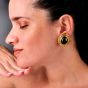 1970S Peridot 18K Gold Cabochon Textured Statement Earrings|Dover Jewelry|