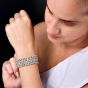 Estate 3.00cts Diamond Pearl 18K Gold Multi Row Bar Link Wrap Bracelet|Dover Jewelry|