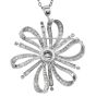 Estate 4.32 Cts Diamond 14K White Gold Flower Brooch Pendant |Dover Jewelry|