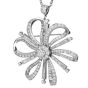 Estate 4.32 Cts Diamond 14K White Gold Flower Brooch Pendant |Dover Jewelry|