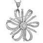Estate 4.32 Cts Diamond 14K White Gold Flower Brooch Pendant |Dover Jewelry|