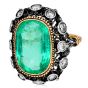 Vintage Buccellati Colombian Emerald 8.30cts Diamond 18K Gold Cocktail Ring|Dover Jewelry|