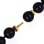 Vintage Jadeite Onyx 18K Gold Beaded Large Brooch Pendant Necklace|Dover Jewelry|