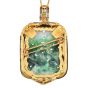 Vintage Jadeite Onyx 18K Gold Beaded Large Brooch Pendant Necklace|Dover Jewelry|