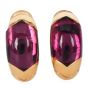 Estate BVLGARI Pink Tourmaline Cabochon 18K Gold Clip-On Earrings|Dover Jewelry|