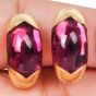 Estate BVLGARI Pink Tourmaline Cabochon 18K Gold Clip-On Earrings|Dover Jewelry|