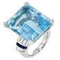 Estate 43.77cttw Aquamarine Sapphire Diamond 18K Gold Cocktail Ring l Dover Jewelry