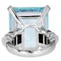 Estate 43.77cttw Aquamarine Sapphire Diamond 18K Gold Cocktail Ring l Dover Jewelry