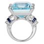 Estate 43.77cttw Aquamarine Sapphire Diamond 18K Gold Cocktail Ring l Dover Jewelry