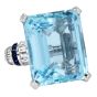 Estate 43.77cttw Aquamarine Sapphire Diamond 18K Gold Cocktail Ring l Dover Jewelry