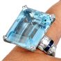 Estate 43.77cttw Aquamarine Sapphire Diamond 18K Gold Cocktail Ring l Dover Jewelry