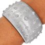 Vintage Buccellati 2.75cts Diamond 18K White Gold Rigato Tulle Cuff Bracelet