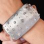 Vintage Buccellati 2.75cts Diamond 18K White Gold Rigato Tulle Cuff Bracelet