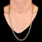 Vintage Retro Textured 18K Gold Fancy Link Necklace 41.8 Grams