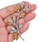 Estate 5.11 carats Fancy Color Diamond 18K Gold Tulip Flower Brooch|Dover Jewelry|