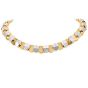 Estate 4.68ctts Diamond 18K Two Tone Oval Link Choker Necklace